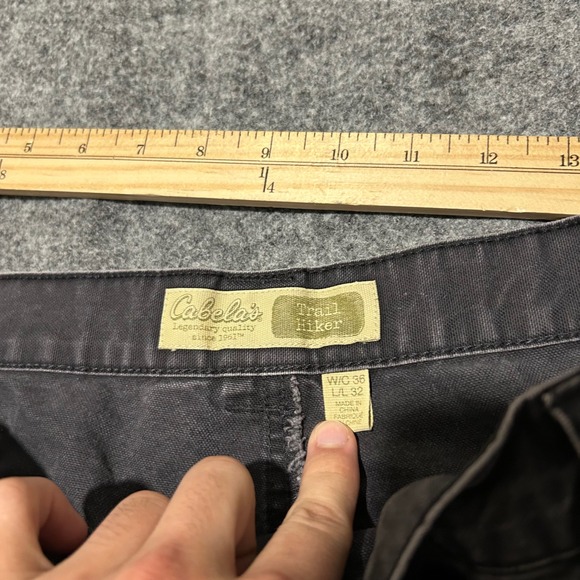 Cabelas Trail Hiker Cargo Pants Black Canvas Workwear 36x32 CHECK MEASUREMENTS - Picture 7 of 7